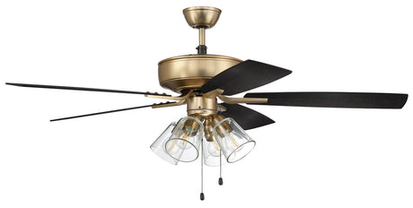 Craftmade P104SB5-52BWNFB satin brass ceiling fan blades included