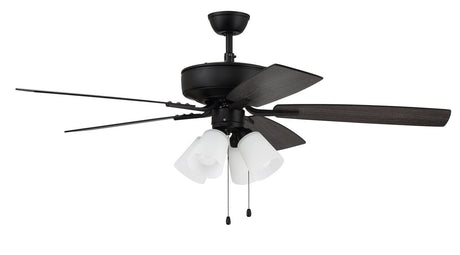 Craftmade P114FB5-52FBGW flat black ceiling fan blades included