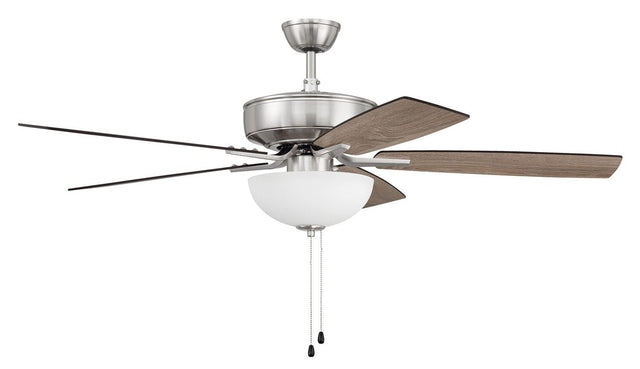 Craftmade P211BNK5-52DWGWN brushed polished nickel ceiling fan blades included