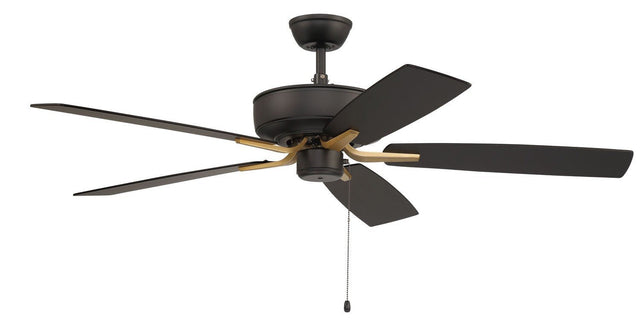 Craftmade P52FBSB5-52BWNFB flat black / satin brass ceiling fan blades included
