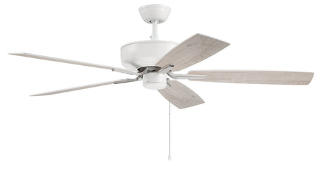 Craftmade P52WPLN5-52WWOK white / polished nickel ceiling fan blades included