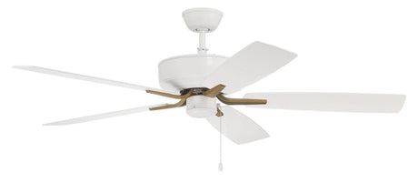 Craftmade P52WSB5-52WWOK white / satin brass ceiling fan blades included
