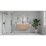 Jeffrey Alexander Gardner 49" Natural Oak Single Sink Bathroom Vanity with White Resin Top - Single-Hole Faucet Top - VKGAR48NORE