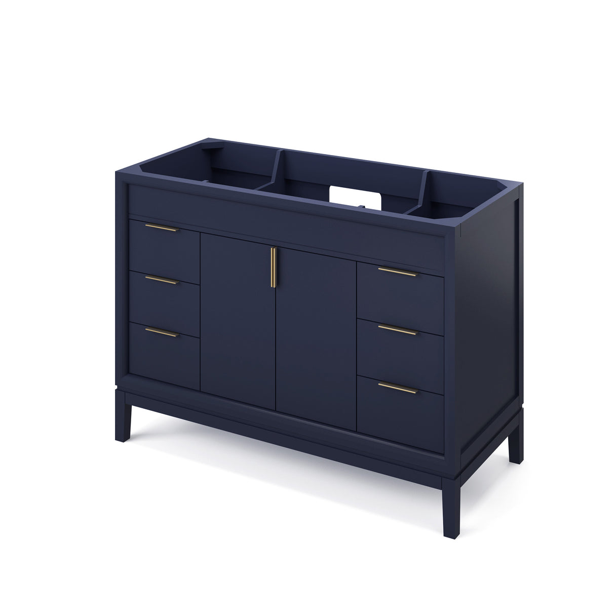 Jeffrey Alexander Theodora 48" Hale Blue Single Sink Bathroom Vanity with Calacatta Vienna Quartz Top - 8 in. Widespread Faucet Top product image 3