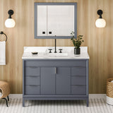 Jeffrey Alexander Theodora 48" Blue Steel Single Sink Bathroom Vanity with Calacatta Vienna Quartz Top - 8 in. Widespread Faucet Top product image 2