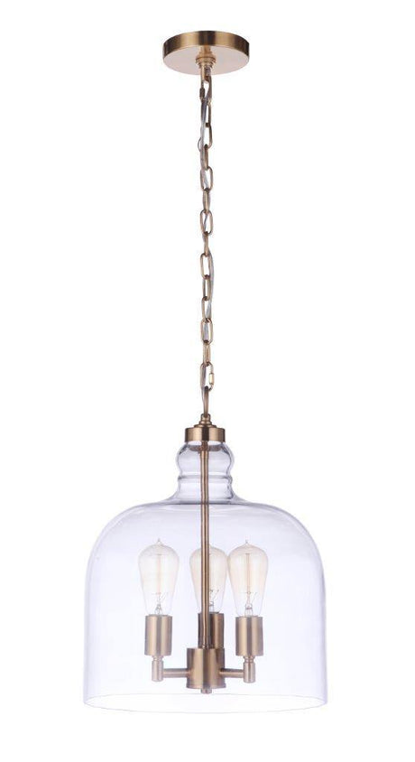 Craftmade P975SB3 P975-3 Jackson 3 Light Pendant Chrome Satin Brass