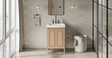 Jeffrey Alexander Percival 24" Natural Oak Single Sink Bathroom Vanity with White Resin Top - 8 in. Widespread Faucet Top product image 6