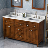 Jeffrey Alexander Chatham 60" Chocolate Double Sink Bathroom Vanity with Calacatta Vienna Quartz Top - 8 in. Widespread Faucet Top - VKITCHA60CHCQR product image 2