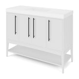 Jeffrey Alexander Tempest 48" White Single Sink Bathroom Vanity with White Resin Top - Single-Hole Faucet Top - VKTEM48WHWDWHRE