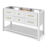 Jeffrey Alexander Kipling 60" White Double Sink Bathroom Vanity with White Quartz Top - 8 in. Widespread Faucet Top product image 2