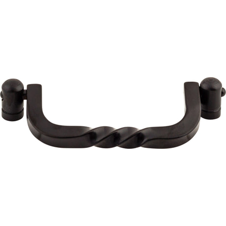 Top Knobs M644 Twist 3 3/4" Center to Center Drop Handle Patina Black