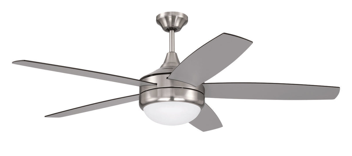 Craftmade PHZ52BNK5-BNGW brushed polished nickel ceiling fan blades included