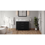 Jeffrey Alexander Katara 48" Black Single Sink Bathroom Vanity with White Quartz Top - 8 in. Widespread Faucet Top