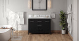 Jeffrey Alexander Katara 48" Black Single Sink Bathroom Vanity with White Quartz Top - 8 in. Widespread Faucet Top product image 6