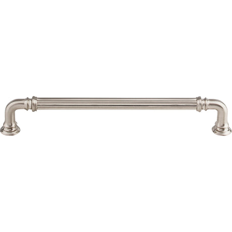 Top Knobs TK324BSN Reeded 7" Center to Center Bar Pull Brushed Satin Nickel