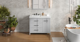 Jeffrey Alexander Katara 43" Grey Single Sink Bathroom Vanity with White Resin Top - 8 in. Widespread Faucet Top product image 5