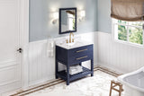 Jeffrey Alexander Wavecrest 36" Hale Blue Single Sink Bathroom Vanity with White Carrara Marble Top - 8 in. Widespread Faucet Top product image 7