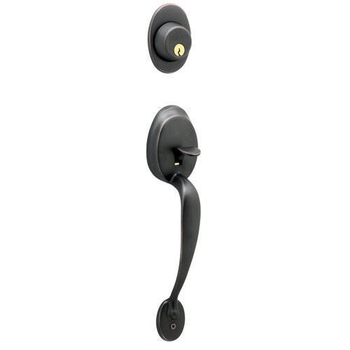 Schlage F62PLY619FLARH F62-PLY-FLA-RH Right Hand Plymouth Double Cylinder Handleset Satin Nickel