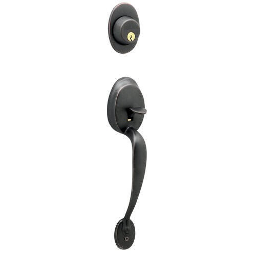Schlage F62PLY619GEO F62-PLY-GEO Plymouth Double Cylinder Handleset Satin Nickel