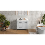 Jeffrey Alexander Katara 42" Grey Single Sink Bathroom Vanity with Calacatta Vienna Quartz Top - 8 in. Widespread Faucet Top