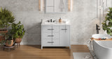 Jeffrey Alexander Katara 42" Grey Single Sink Bathroom Vanity with Calacatta Vienna Quartz Top - 8 in. Widespread Faucet Top product image 7