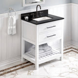 Jeffrey Alexander Wavecrest 30" White Single Sink Bathroom Vanity with Black Granite Top - 8 in. Widespread Faucet Top product image 2