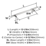 Amerock BP2620926 Pull technical drawing and dimensions