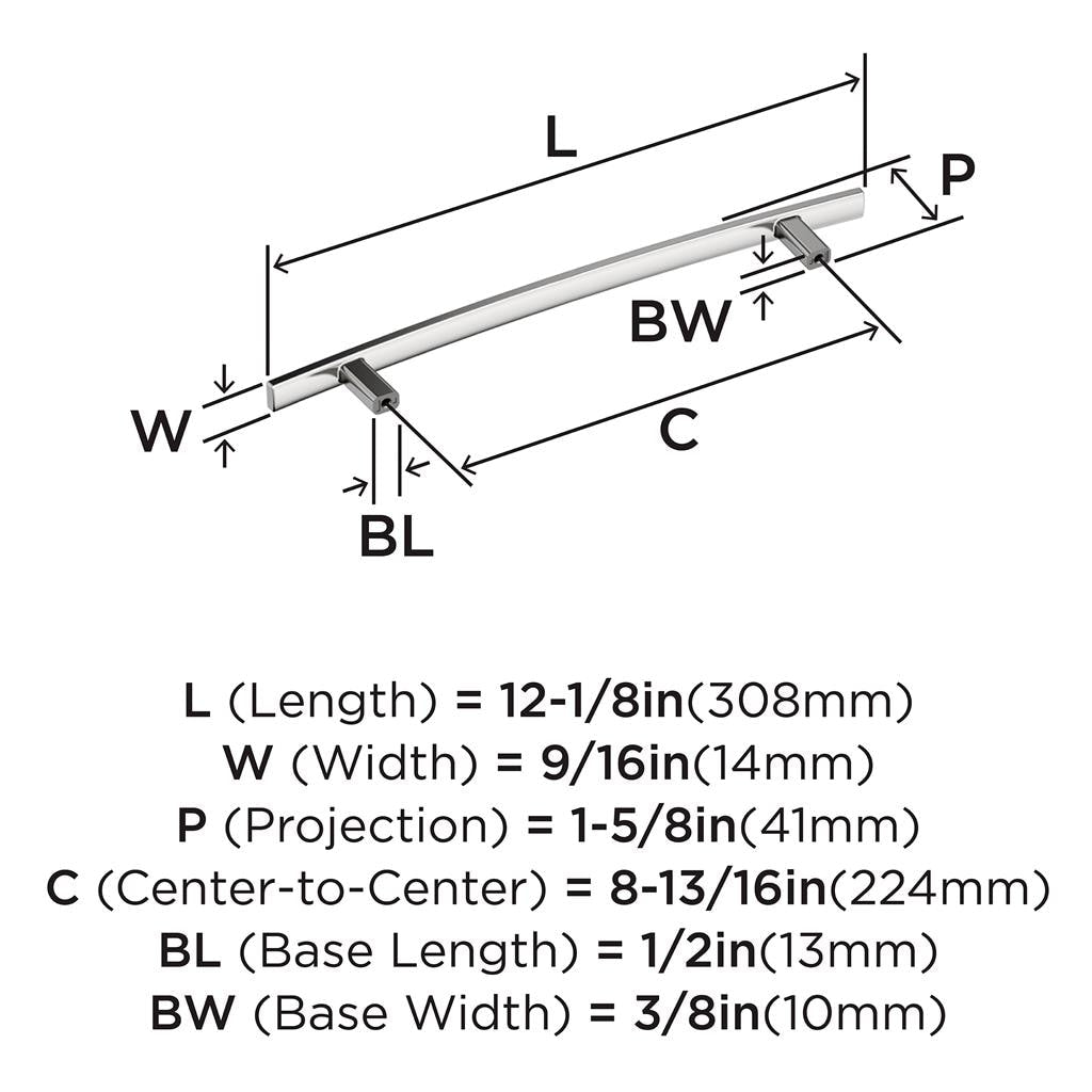 Amerock BP2620926 Pull technical drawing and dimensions