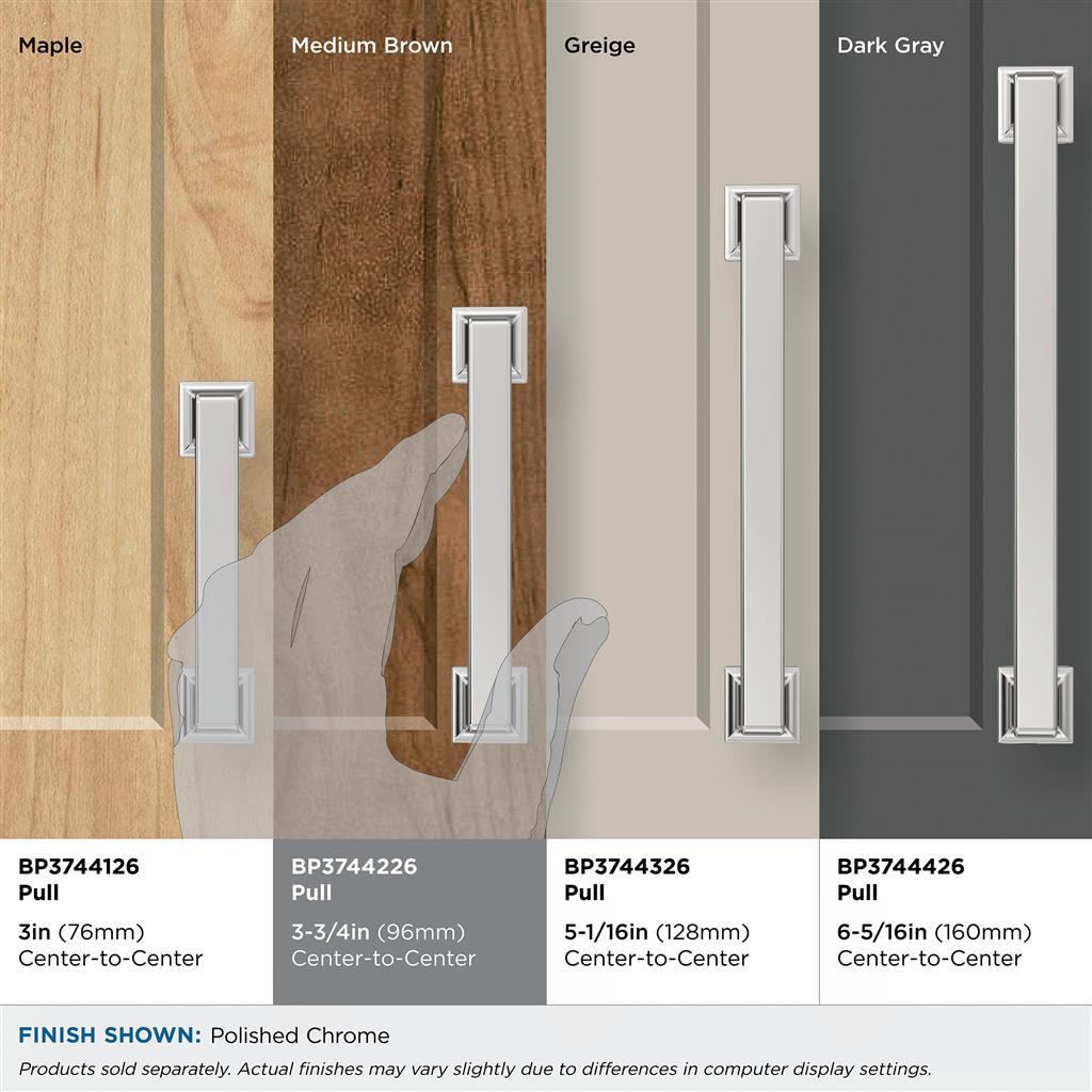 Amerock BP3744226 Lintel Polished Chrome Pull product details