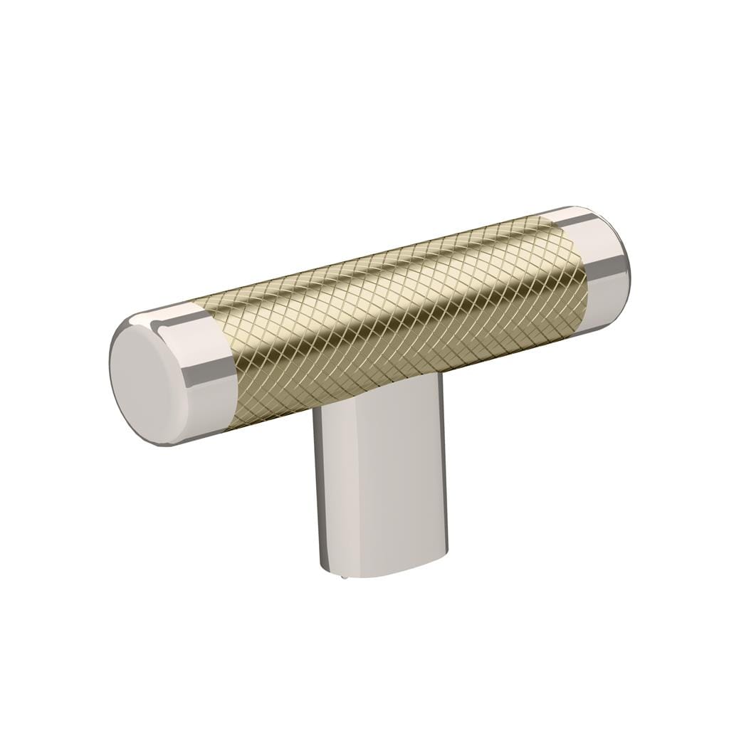 Amerock BP36556PNBBZ Esquire 2-5/8 inch (67mm) Length Polished Nickel/Golden Champagne Cabinet Knob