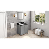 Jeffrey Alexander Cade 30" Grey Single Sink Bathroom Vanity with Black Granite Top - 8 in. Widespread Faucet Top