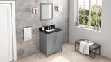 Jeffrey Alexander Cade 30" Grey Single Sink Bathroom Vanity with Black Granite Top - 8 in. Widespread Faucet Top product image 7