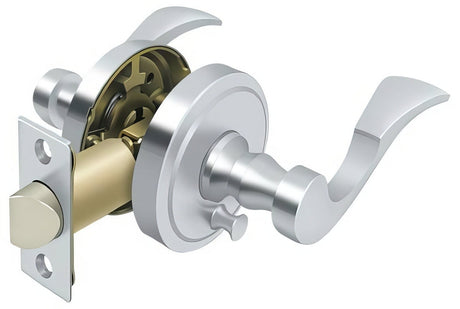 Deltana PRLLR2U26LH bright chrome privacy door lever