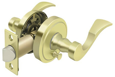 Deltana PRLLR2U3LH bright brass privacy door lever