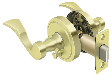 Deltana PRLLR2U3RH bright brass privacy door lever