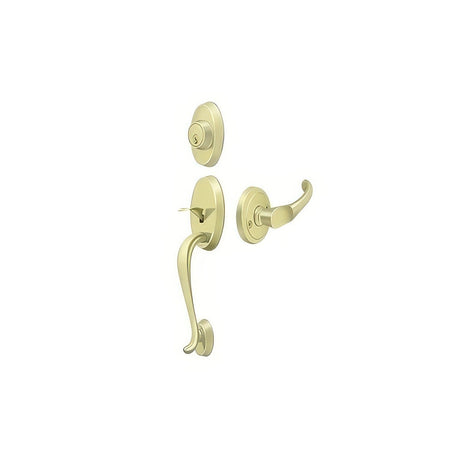 Deltana PRRHCHU3 bright brass single cylinder handleset