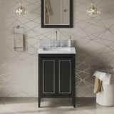 Jeffrey Alexander Percival 24" Black Single Sink Bathroom Vanity with White Carrara Marble Top - 8 in. Widespread Faucet Top product image 2