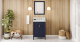 Jeffrey Alexander Theodora 24" Hale Blue Single Sink Bathroom Vanity with White Carrara Marble Top - 8 in. Widespread Faucet Top product image 7