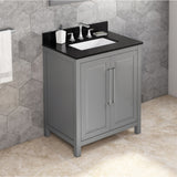 Jeffrey Alexander Cade 30" Grey Single Sink Bathroom Vanity with Black Granite Top - 8 in. Widespread Faucet Top product image 2