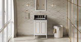 Jeffrey Alexander Percival 24" White Single Sink Bathroom Vanity with Black Granite Top - 8 in. Widespread Faucet Top product image 6
