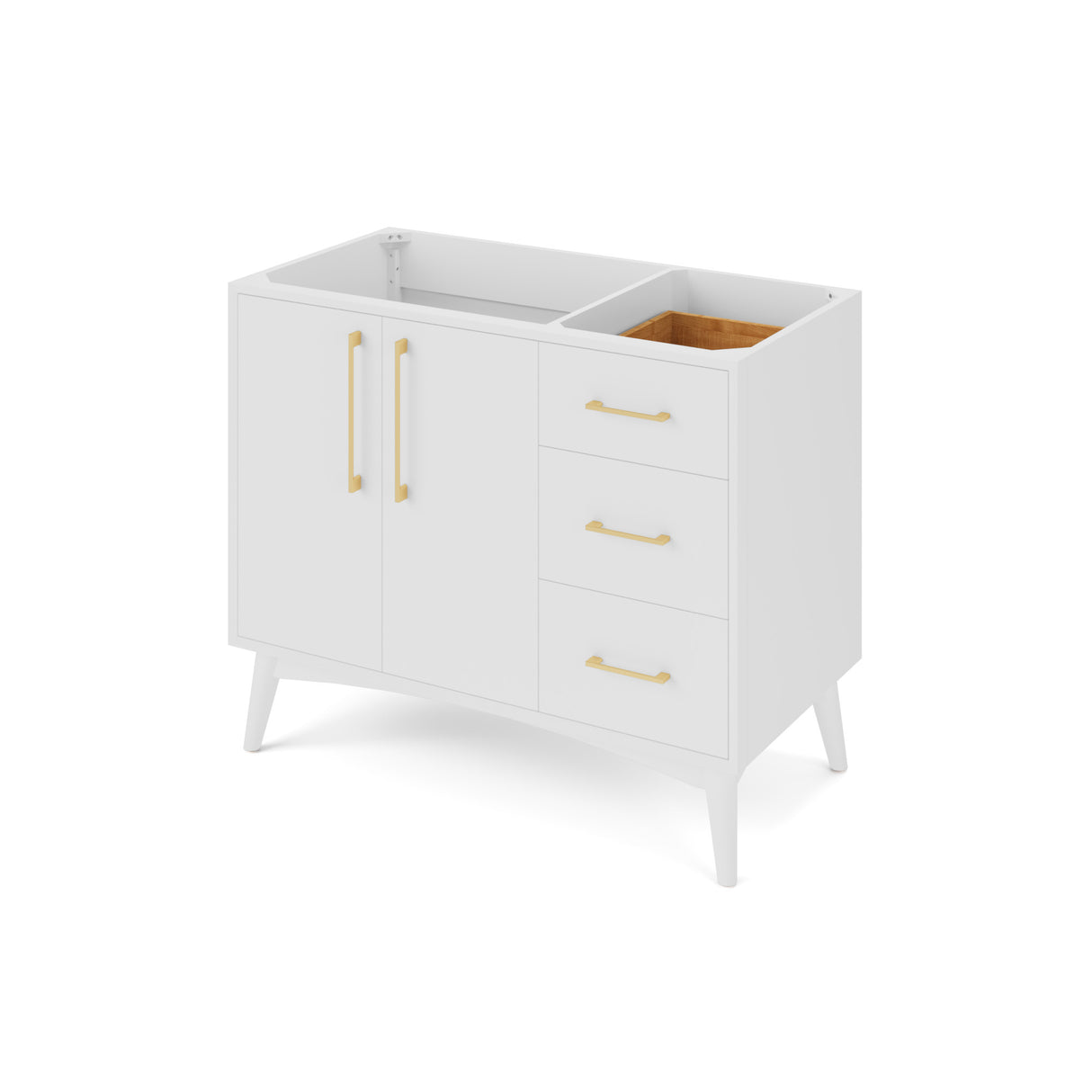 Jeffrey Alexander Dashwood White Single Sink Bathroom Vanity with Grey Quartz Top - 8 in. Widespread Faucet Top - VKITDAS42WHGQR product image 2