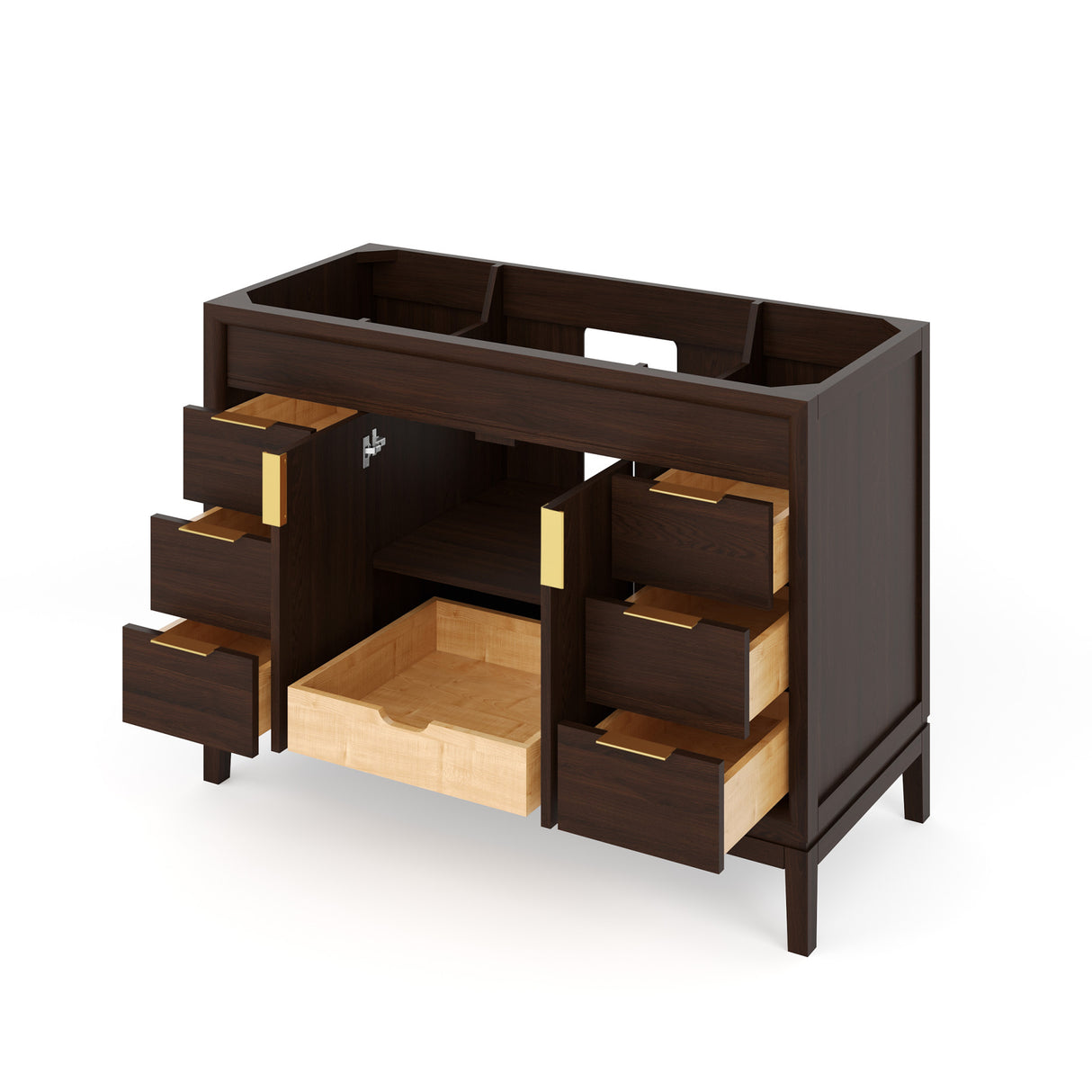 Jeffrey Alexander Theodora 48" Natural Oak Single Sink Bathroom Vanity with White Resin Top - 8 in. Widespread Faucet Top product image 3