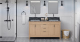 Jeffrey Alexander Theodora 60" Natural Oak Double Sink Bathroom Vanity with Grey Marble Top - 8 in. Widespread Faucet Top product image 6