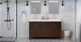 Jeffrey Alexander Theodora 60" Dark Walnut Double Sink Bathroom Vanity with White Resin Top - 8 in. Widespread Faucet Top product image 5