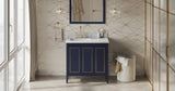 Jeffrey Alexander Percival 36" Hale Blue Single Sink Bathroom Vanity with White Carrara Marble Top - 8 in. Widespread Faucet Top product image 7