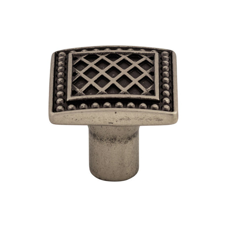 Top Knobs TK174PTA Trevi 1 1/4" Length Square Knob Pewter Antique