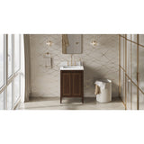 Jeffrey Alexander Percival 24" Dark Walnut Single Sink Bathroom Vanity with White Quartz Top - 8 in. Widespread Faucet Top - VKITPER24DWWQR