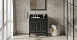 Jeffrey Alexander Percival 36" Black Single Sink Bathroom Vanity with Black Granite Top - 8 in. Widespread Faucet Top product image 6