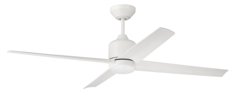 Craftmade QUL52W4 52" Quell Fan White Finish White Blades. LED Light WIFI and Control Included Ceiling Fan in White