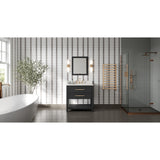 Jeffrey Alexander Kipling 37" Black Single Sink Bathroom Vanity with Calacatta Vienna Quartz Top - Single-Hole Faucet Top